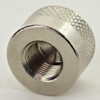 1/8ips Female Threaded - 3/4in x 1/2in Diamond Knurled Cylinder Cap - Polished Nickel