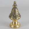 1/8ips Threaded 2 Piece Cast Brass Flat Sided Bullet Finial - Unfinished Brass