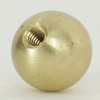 8/32 UNC Female Threaded Tapped Blind Hole - 5/8in. Diameter - Solid Brass Ball - Unfinished Brass