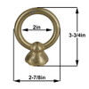 3/8ips Threaded 2-7/8in Diameter Heavy Duty Cast Brass Loop with Wire Way