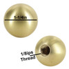 1-1/4in. Diameter Solid Brass Ball with 1/8ips. Female Tapped Blind Hole.