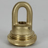 3/8ips - Brass Screw Collar Loop with Ring and Wire Way - Unfinished Brass