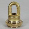 1/4ips - Female Threaded - Screw Collar Loop with Ring and Wire Way - Unfinished Brass