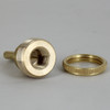 1/4ips - Female Threaded - Screw Collar Loop with Ring and Wire Way - Unfinished Brass