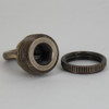 1/4ips - Female Threaded - Screw Collar Loop with Ring and Wire Way - Antique Brass Finish