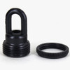 1/4ips - Female Threaded - Screw Collar Loop with Ring and Wire Way - Black Powdercoat Finish