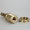 3/8ips Threaded - Heavy Duty Brass Screw Collar Loop with Ring - Unfinished Brass