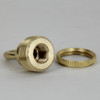 1/4ips - Female Threaded - Screw Collar Loop with Ring and Wire Way - Polished Brass Finish