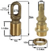 1/4ips - Heavy Duty Brass Screw Collar Loop with Seating Ring - Antique Brass