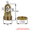 1/4ips - Female Threaded - Snap Hook Quick Collar Loop - Polished Brass Finish
