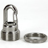 1/4ips - Female Threaded - Snap Hook Quick Collar Loop - Polished Nickel Finish