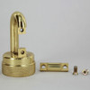 3/8ips - Female Threaded - Brass Large Heavy Duty Quick Collar Loop with Ring - Polished Brass