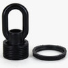 1/4ips - Zinc Die-Cast Screw Collar Loop with Ring - Black Powdercoat