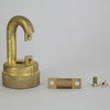 3/8ips - Female Threaded - Brass Large Heavy Duty Quick Collar Loop with Ring - Unfinished Brass