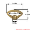 1/8ips. - Female Threaded - Brass Notched Hang Straight Loop - Unfinished Brass