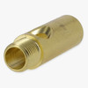 1/8IPS. Male X 1/8IPS. Female Threaded Unfinished Brass Neck/Coupling with Wire Exit 7/16in W X 1-7/16in H