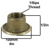 1/8ips (7/16in) Female Threaded Brass Plug for use with 100mm Brass Ball Sphere. Fits 10.5mm (0.413in) Bottom Hole. 22mm (7/8in) Diameter