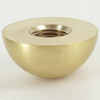 1/8ips Female Threaded Tapped Blind Hole. - 1in. Diameter Solid Brass Half Ball - Unfinished Brass