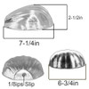 Powdercoated Steel Scallop Shell Shade - Polished Nickel Finish