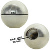 1/4-27 UNF Female Threaded - 5/8in Diameter Brass Ball - Polished Nickel Finish. Tapped Blind Hole. Fits a Harp!