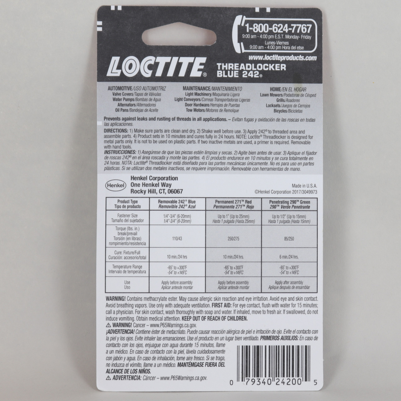 LOCTITE THREADLOCKER BLUE 242