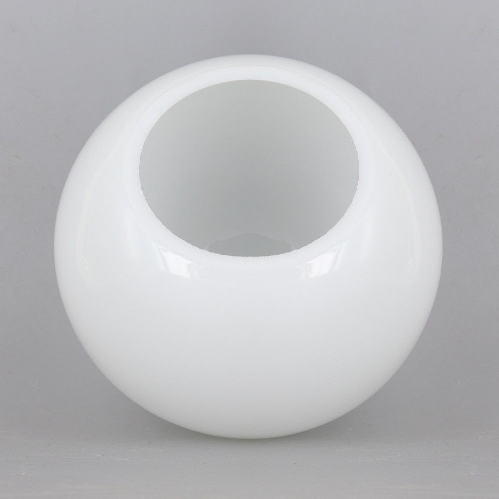 6in Diameter X 3in Neckless Hole Opal Milk White Glass Globe