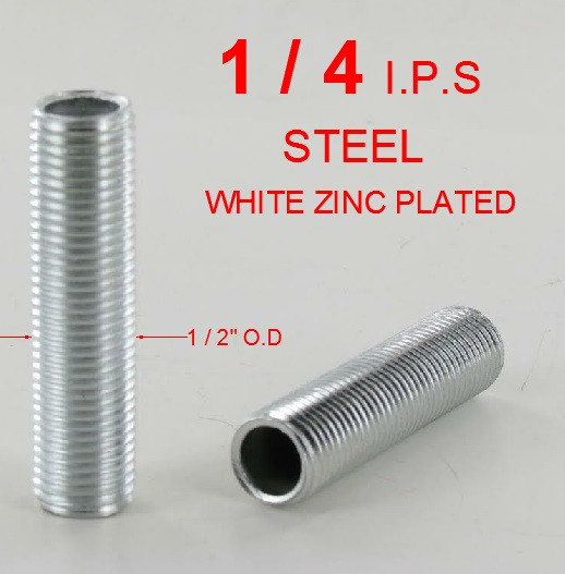 1-1/4in. x 1/4ips. Threaded Zinc Plated Steel Hollow Nipple