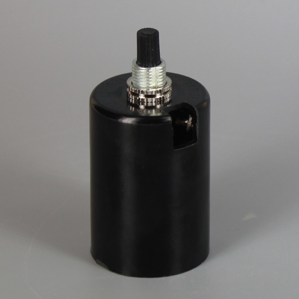 2 Piece Black Phenolic Husk Single Bottom Turn Knob Socket with