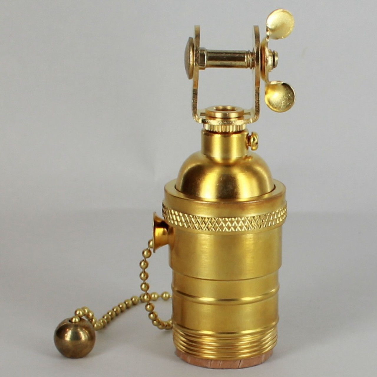 Unfinished Brass 3 Light Pull Chain Socket Lamp Cluster