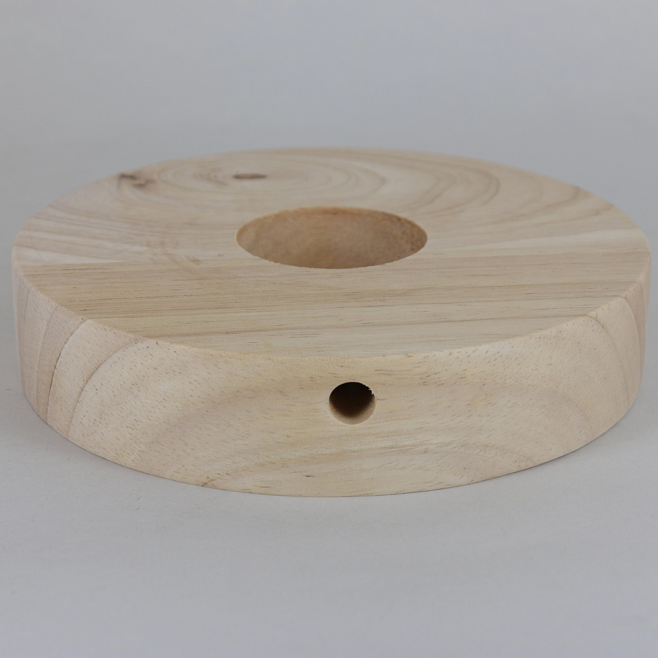 6.5in Diameter Plain Straight Edge Unfinished Wood Base with