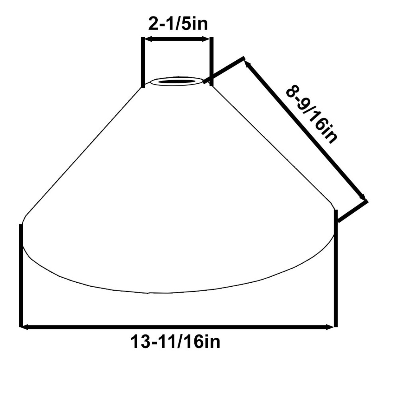 14in Diameter Clear Cone Shade with 1-5/8in Hole