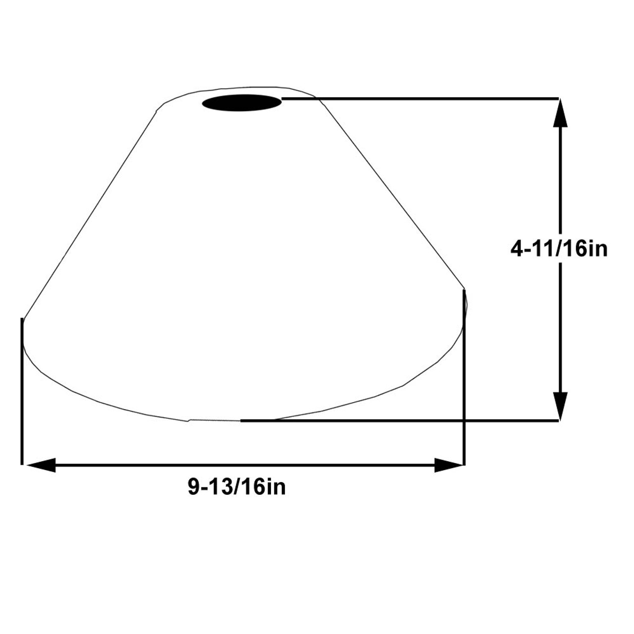 10in Diameter Frosted Cone Shade with 1-5/8in Hole