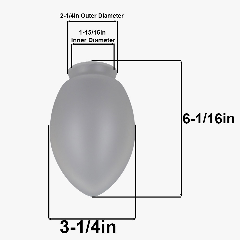 2-1/4in Fitter Glass Tear Drop Shade - Frosted