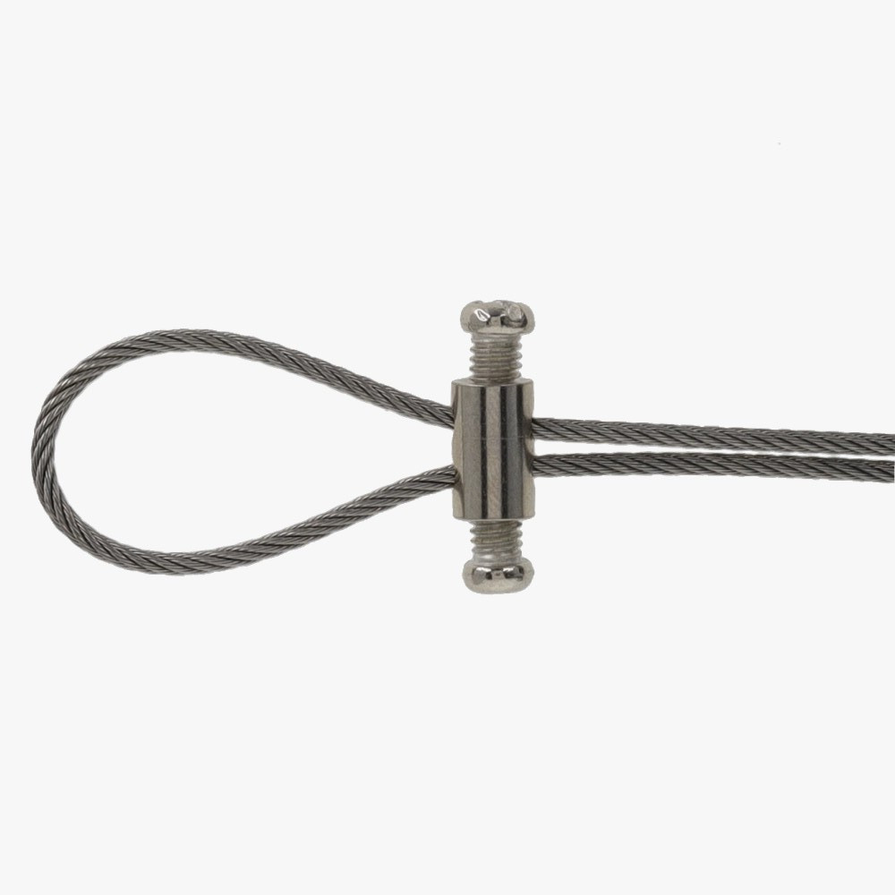 Small Looping Cable Gripper with Locking Screws - Polished Nickel