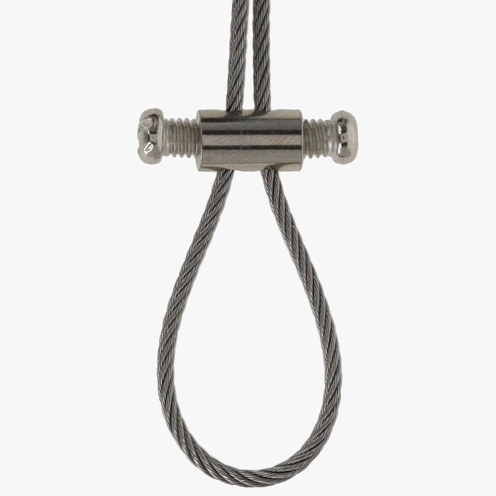 Small Looping Cable Gripper with Locking Screws - Polished Nickel