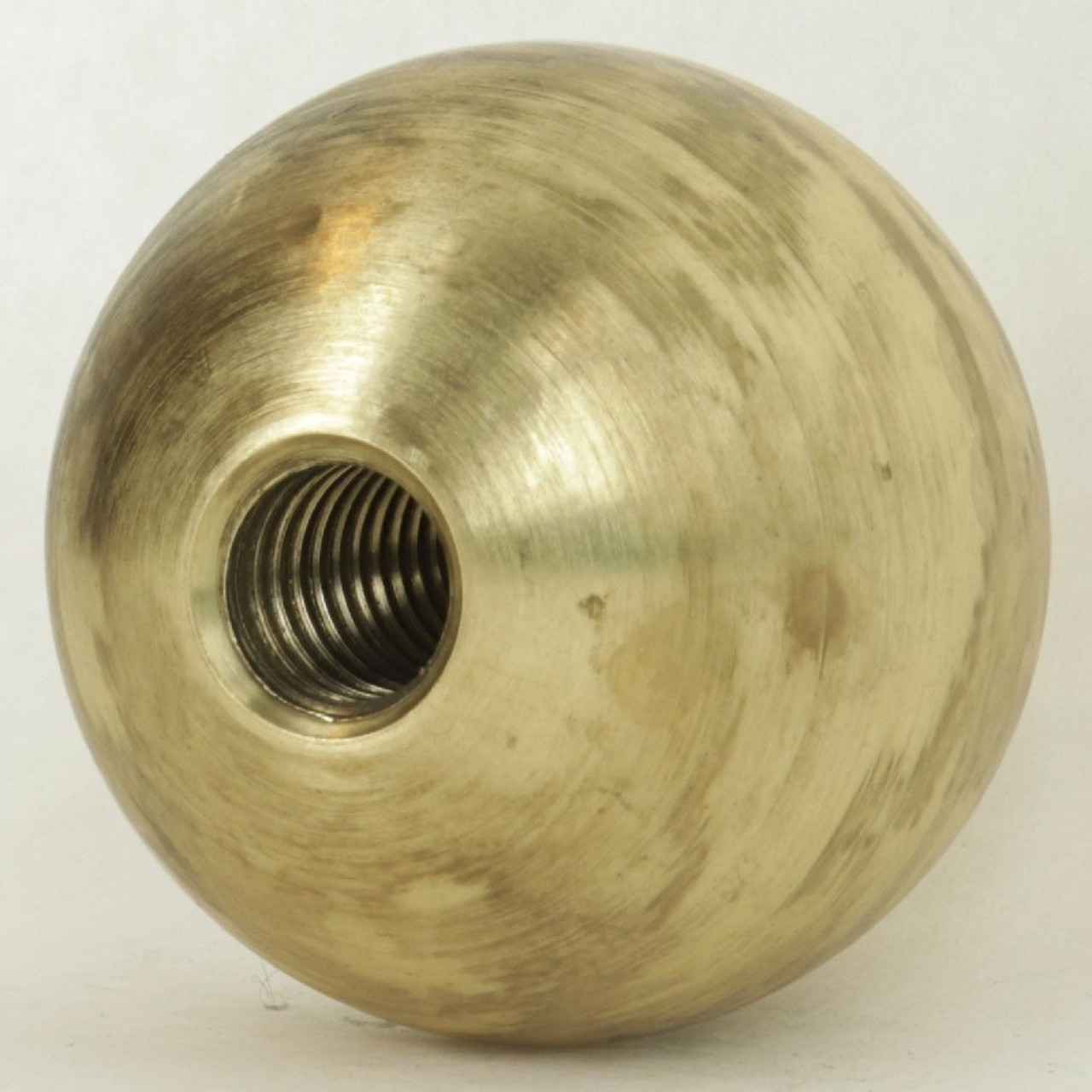 1-1/2in. Solid Brass Ball 3/8-16 UNC Female Threaded Hole - Unfinished Brass