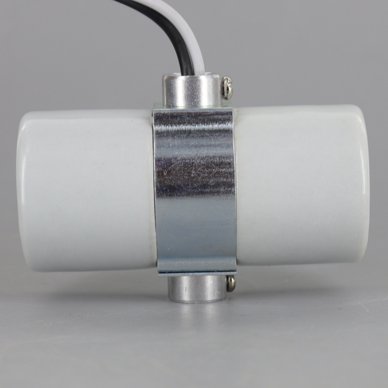 E26 Porcelain Twin Lamp Socket with 1/8ips Threaded Bushings and Pre-Wired  36in Long 18 AWG Wire Lea