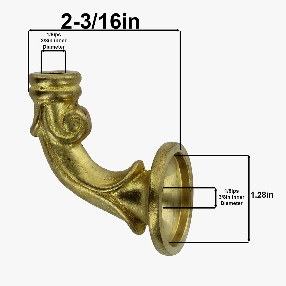 1/8ips Female Threaded 3in Long Cast Brass Arm