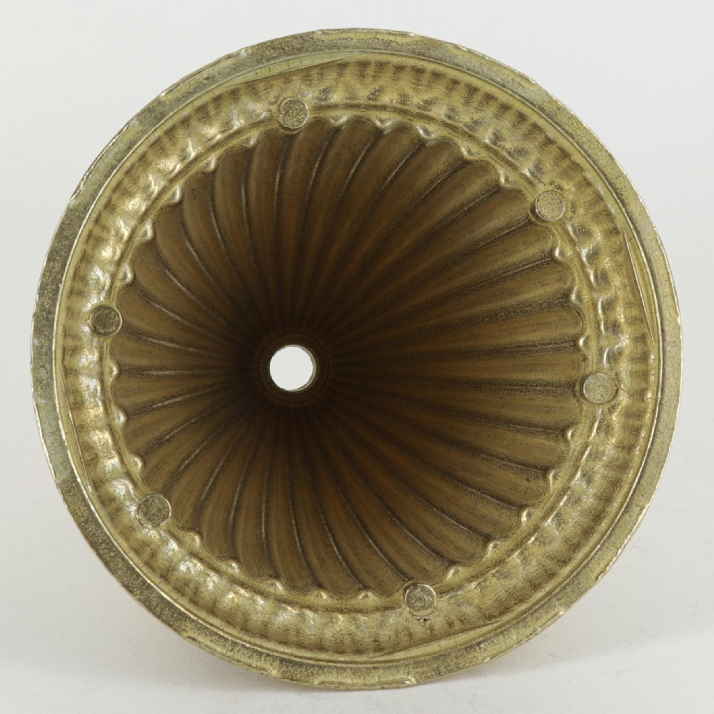 Ribbed Cast Brass Canopy Cup with 1/8ips Slip Through Center Hole