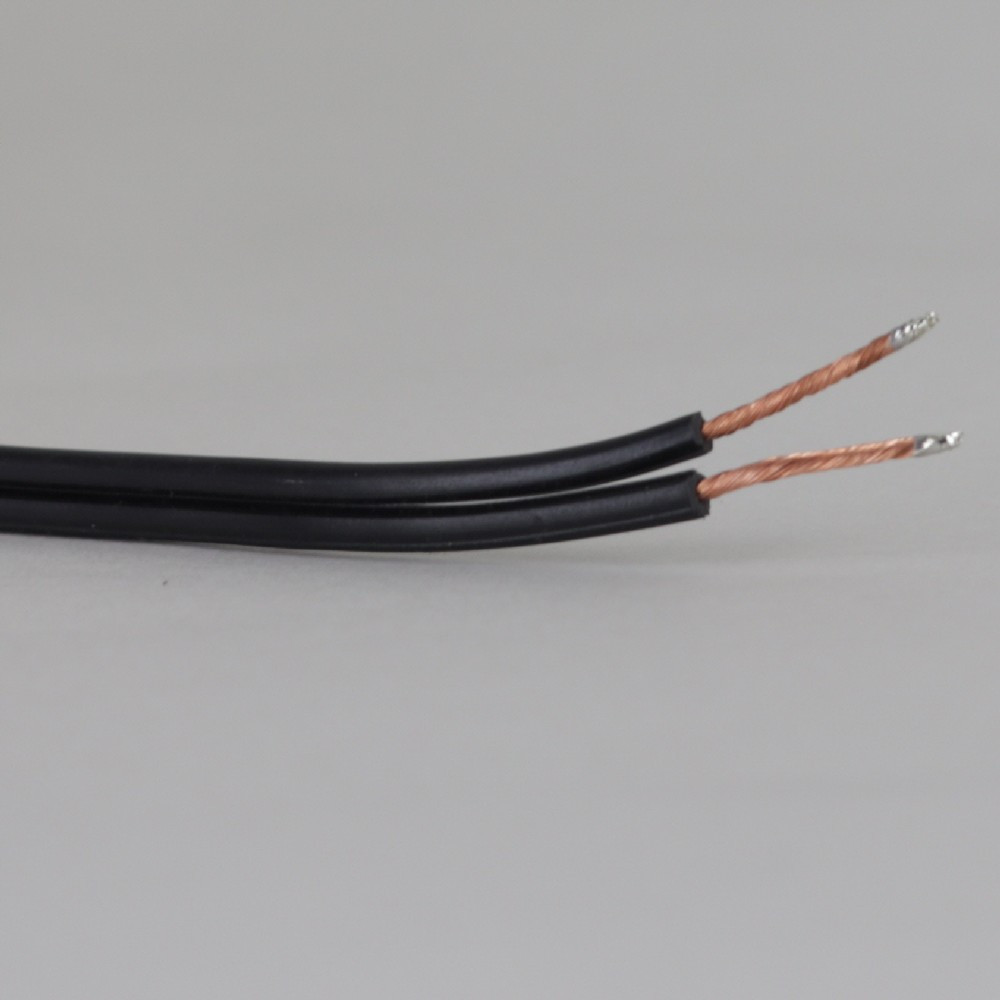 8 Foot Black SPT-1 Lamp Cord With Molded Plug - Replacement Power Cord