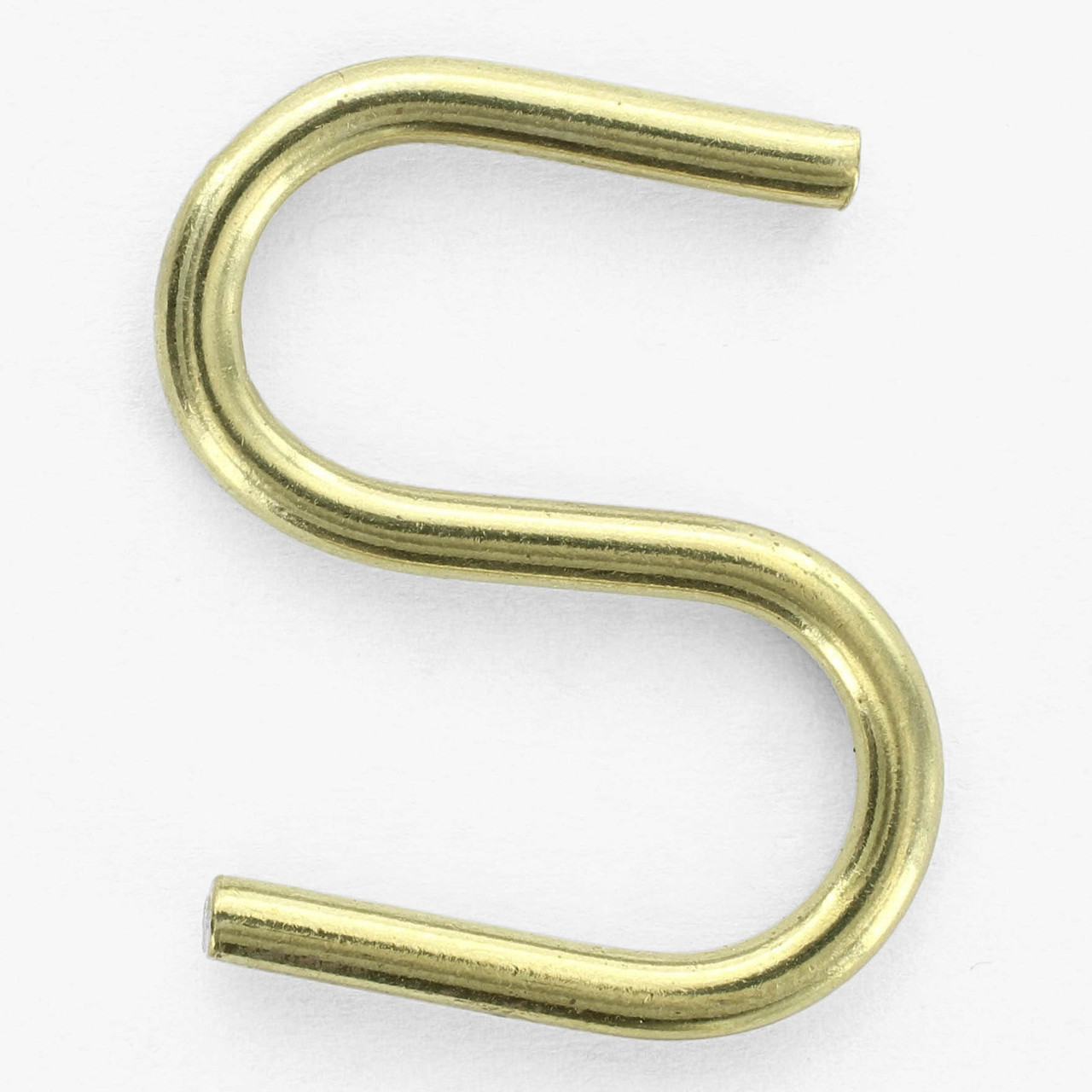 1in Solid Brass S Hook Chain Link - Polished Brass