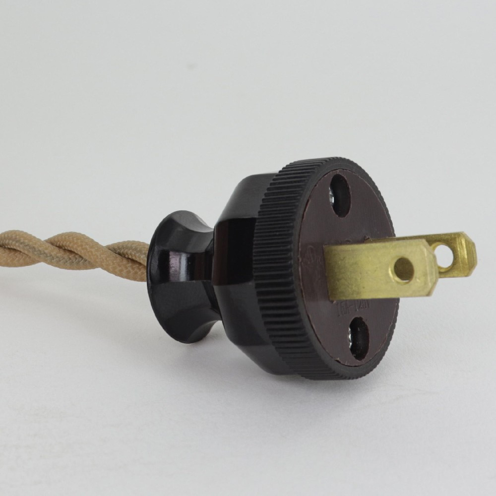 12ft Long Tan Twisted 18/2 SPT-1 Type Twisted Power Cord with