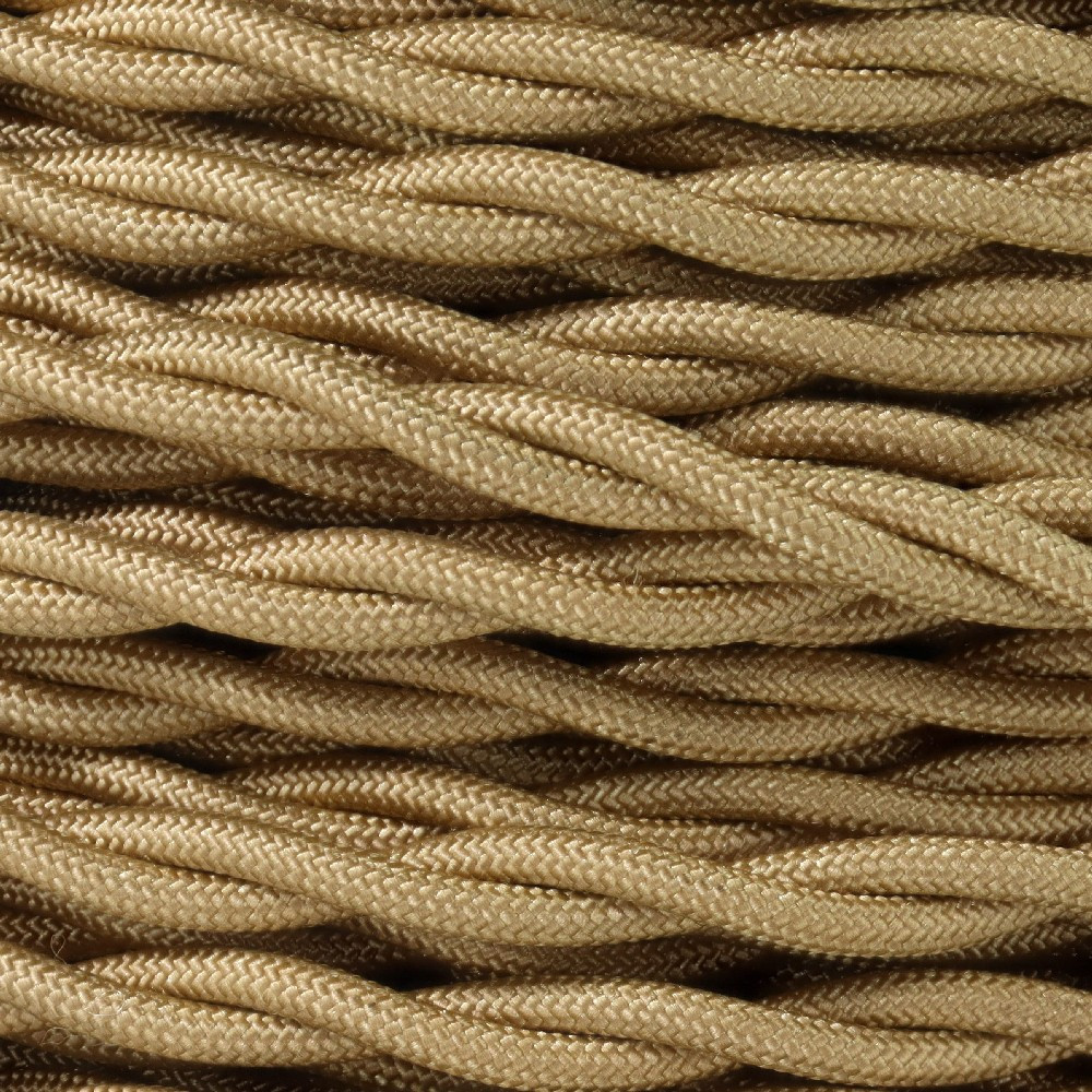 18/2 AWG - Metallic Gold Twisted Fabric Cloth Covered Lamp Wire