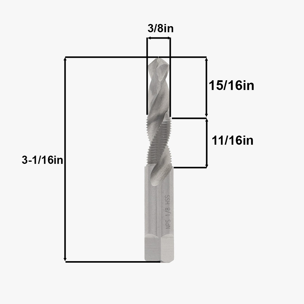 1/8-27 NPS (ips) Combination Drill Tap