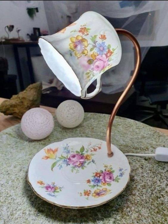 DIY Choose Your Color Tea Cup Table Lamp Kit