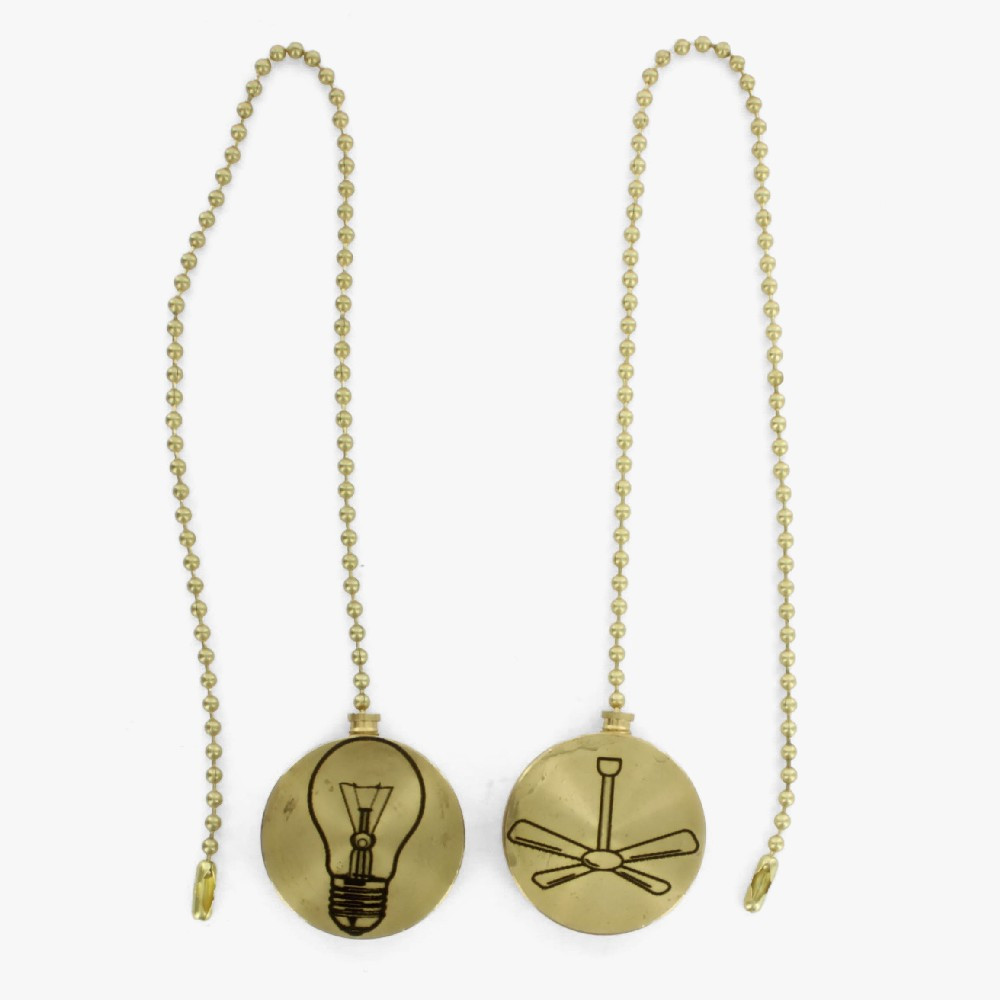 1-1/2in Engraved Ceiling Fan Light Bulb #6 Beaded Pull Chain Kit
