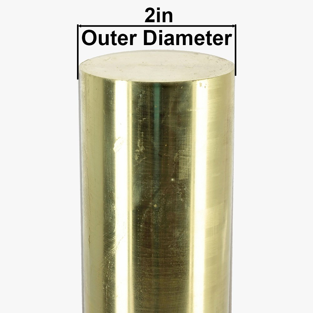 2in (2.00) Diameter Solid C360 Brass Rod - Unfinished Brass