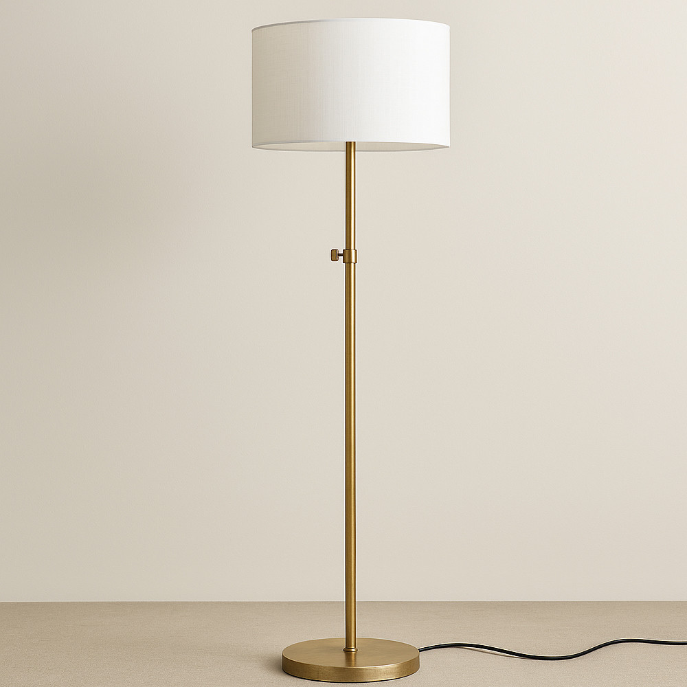 DIY - Brass Floor Lamp Kit with Adjustable With Harp Saddle And 3