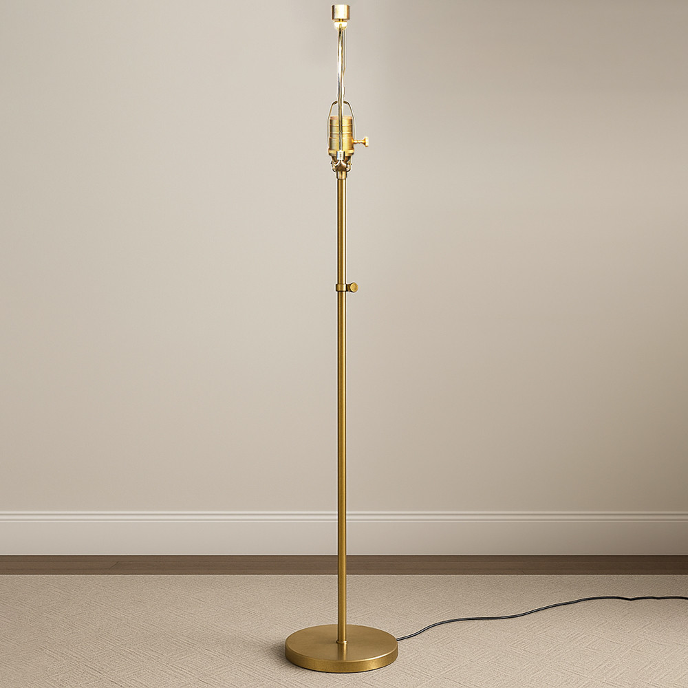 DIY - Brass Floor Lamp Kit with Adjustable With Harp Saddle And 3