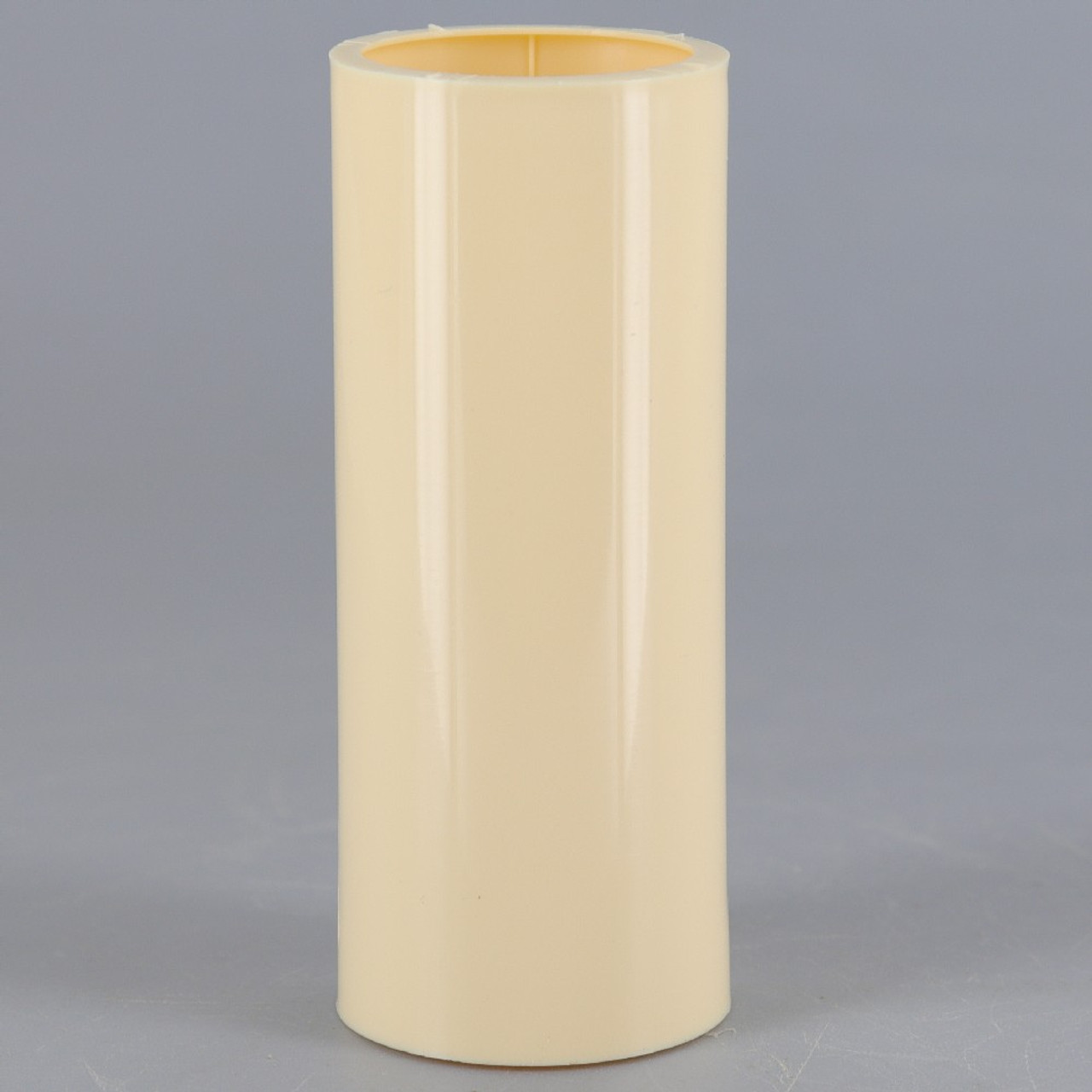 65mm (2-9/16in) Long Plain Hard Plastic European Candle Cover - Ivory